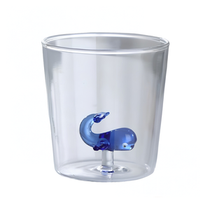 Jogo de 4 Copos Borossilicato 350ml 3D Maré Azul