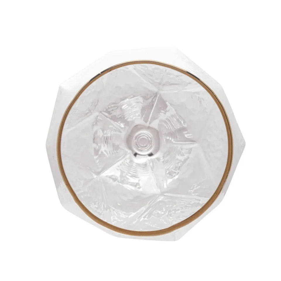 Jogo 2 Taças para Vinho Vidro Cristalino Borda Dourada Taj 600ml