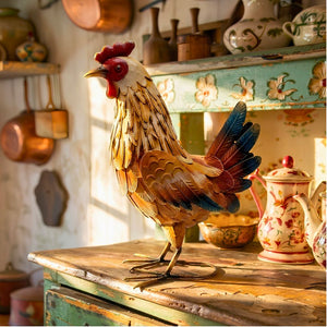Galinha Escultura Metal Linha Rancho 26x40