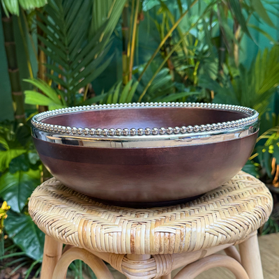 Saladeira de Madeira Bolinhas Object Bahali 33cm