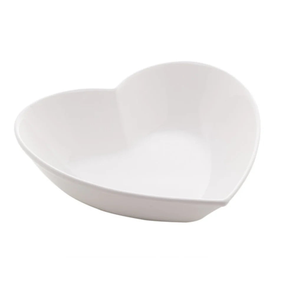 Porta Anéis Cerâmica Coração Branco 16,7X15X5,1cm