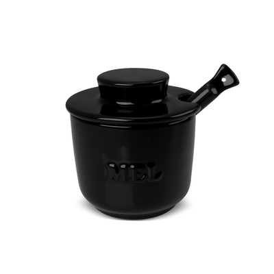 PRÉ-VENDA: Pote de Mel com Colher Preto 200ml