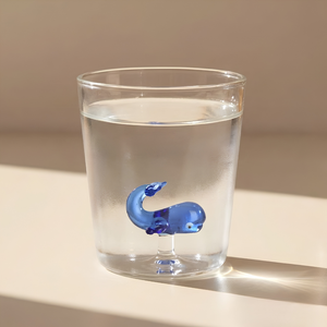 Jogo de 4 Copos Borossilicato 350ml 3D Maré Azul