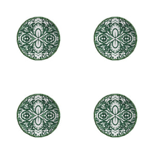 Jogo 4 Pratos de Sobremesa Cerâmica Dolce Mare Verde 20cm Maison Blanche
