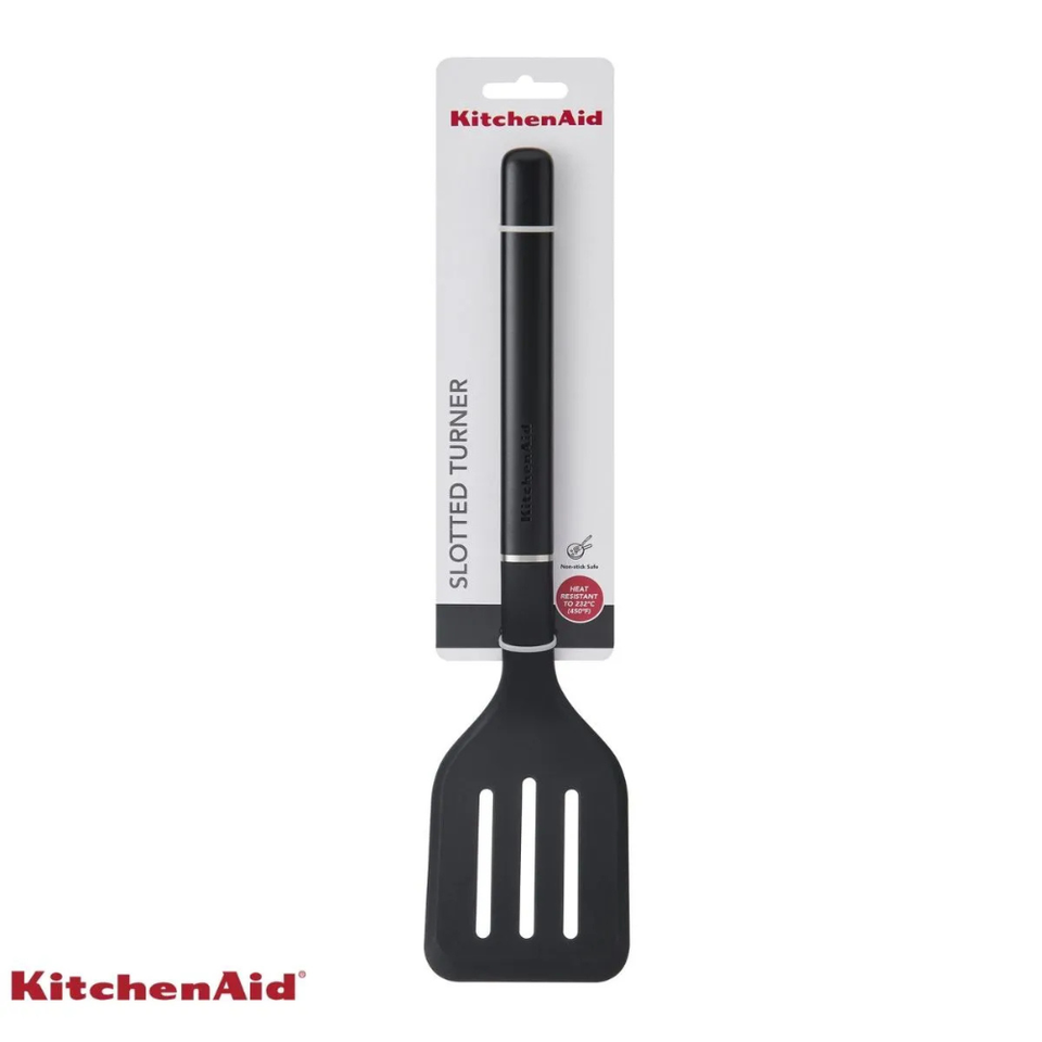 Espátula Perfurada 35cm Cozinha em Nylon Preta KitchenAid