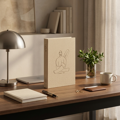 Livro Caixa A Negra Bege MDF e PU 25x18x4cm Mart