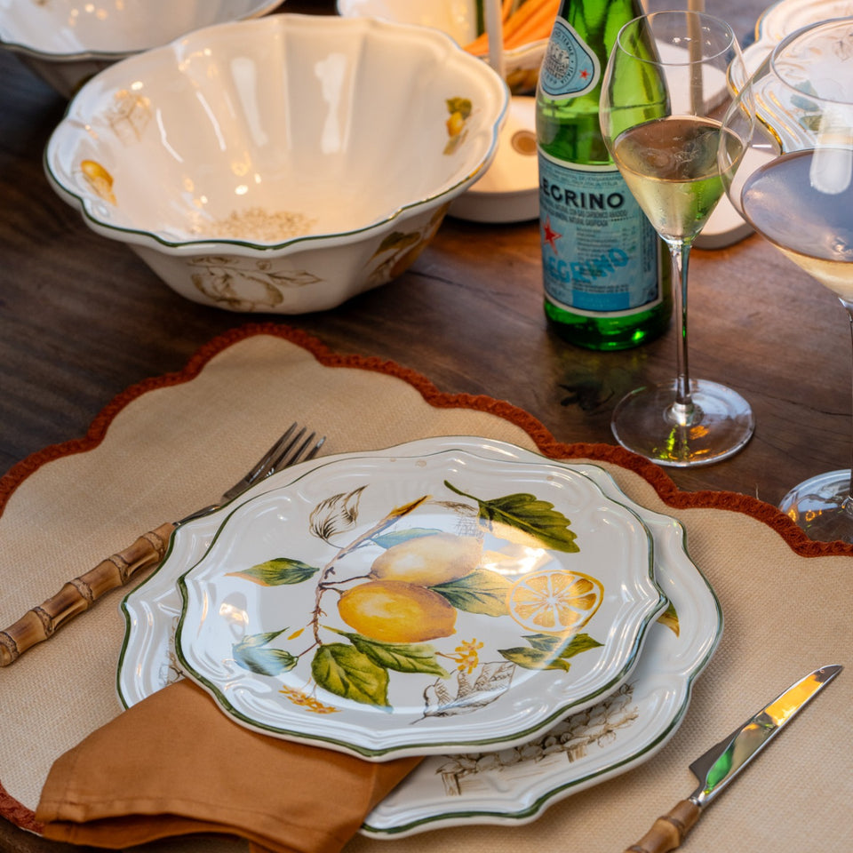 Kit Pratos Rasos + Sobremesa Cerâmica Toscana Scalla (24 peças)