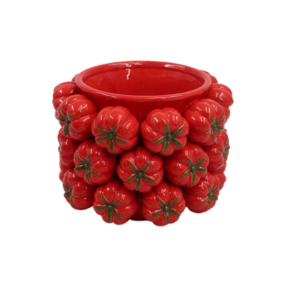 PRÉ-VENDA: Vaso Cachepot Tomate Cerâmica Médio