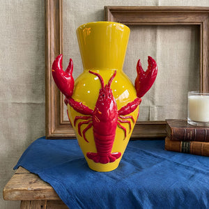 Vaso Cerâmica Lobster Amarelo Grande