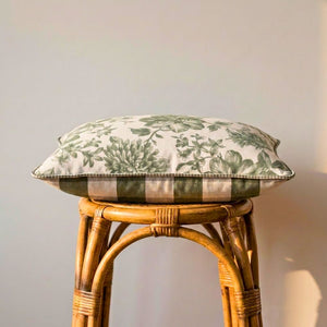 Almofada Linho 35X58 Estampa Dupla Face Xadrez Grande Verde Cordão