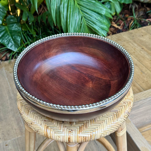 Saladeira de Madeira Bolinhas Object Bahali 33cm