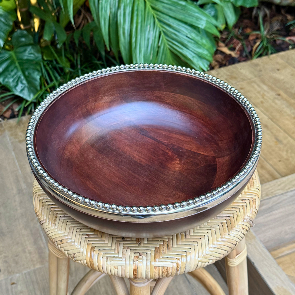 Saladeira de Madeira Bolinhas Object Bahali 33cm