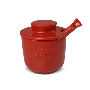 PRÉ-VENDA: Pote de Mel com Colher Vermelho 200ml