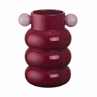 Vaso Cerâmica Loop Bordô 22,5x18x29cm
