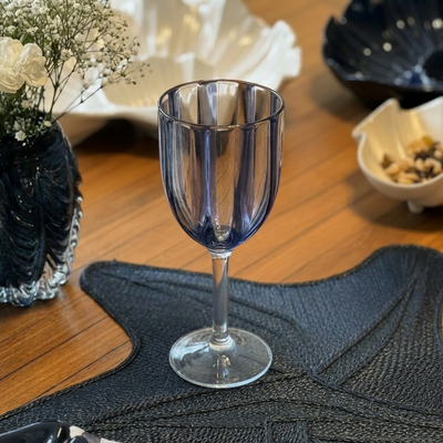 Conjunto 6 Taças Acrílico Azul Linha Náutica 300ml