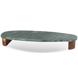 Bandeja Oval Mármore / Madeira 5x36x13,5cm Green Marble