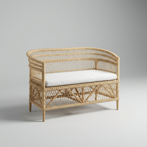 Sofá 2 Lugares Pitrit Rattan Bahali 120x65x82cm