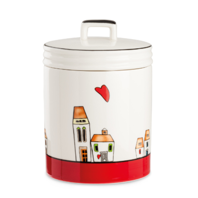 Pote Redondo Porcelana Vermelho 14x19cm Le Casette Egan