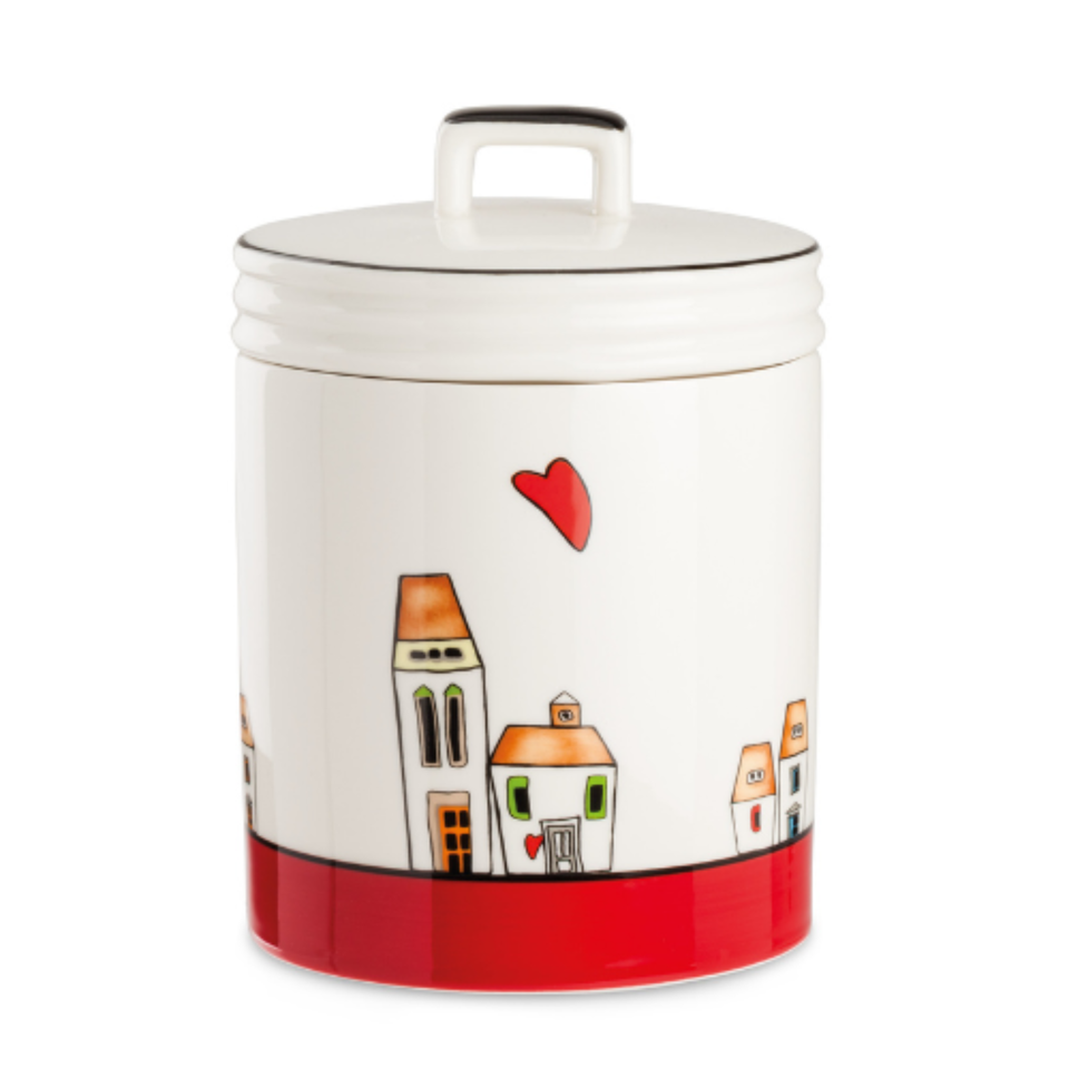 Pote Redondo Porcelana Vermelho 14x19cm Le Casette Egan