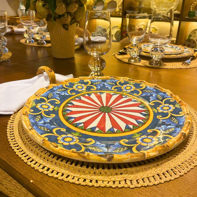 Sousplat Cerâmica Taormina Mandala 33cm Maison Blanche
