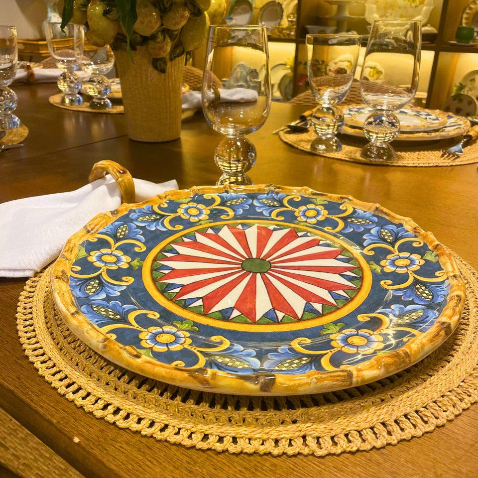 Sousplat Cerâmica Taormina Mandala 33cm Maison Blanche