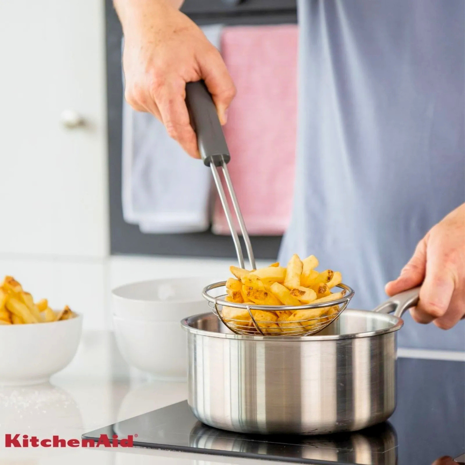 Escumadeira em Aço Inox Fritura Cozinha Cinza KitchenAid