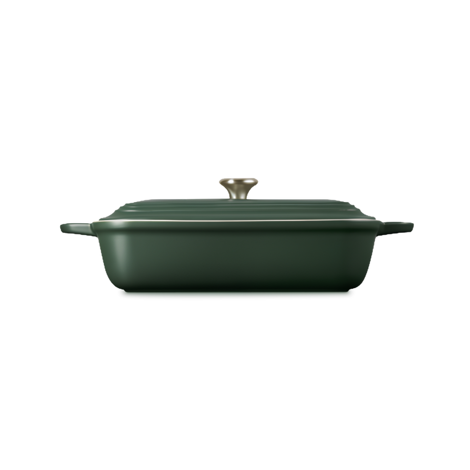 PRÉ-VENDA: Travessa Retangular Cerâmica Com Tampa San Fran Foret 31cm Le Creuset