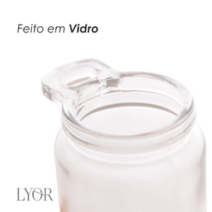 Pote de Vidro com Colher Bambu e Tampa de Cortiça 240ml Lyor
