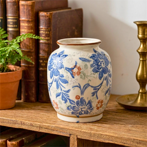 Vaso Vintage Colonial Cerâmica 15cm