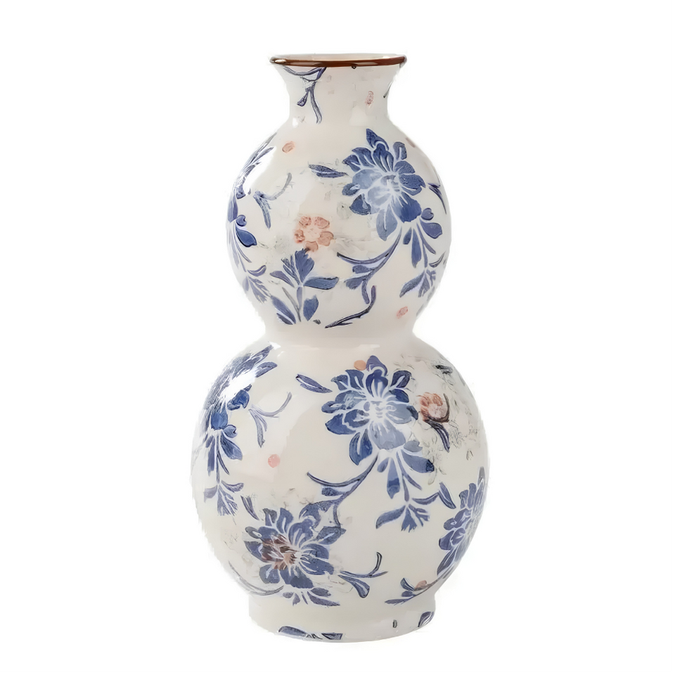Vaso Vintage Botânico Cerâmica 30cm