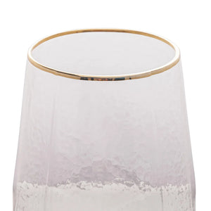 Jogo 2 Taças para Vinho Vidro Cristalino Borda Dourada Taj 600ml