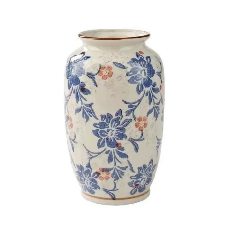 Vaso Vintage Campestre Cerâmica 25cm