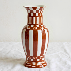 Vaso Cerâmica Listras Love 14x30cm