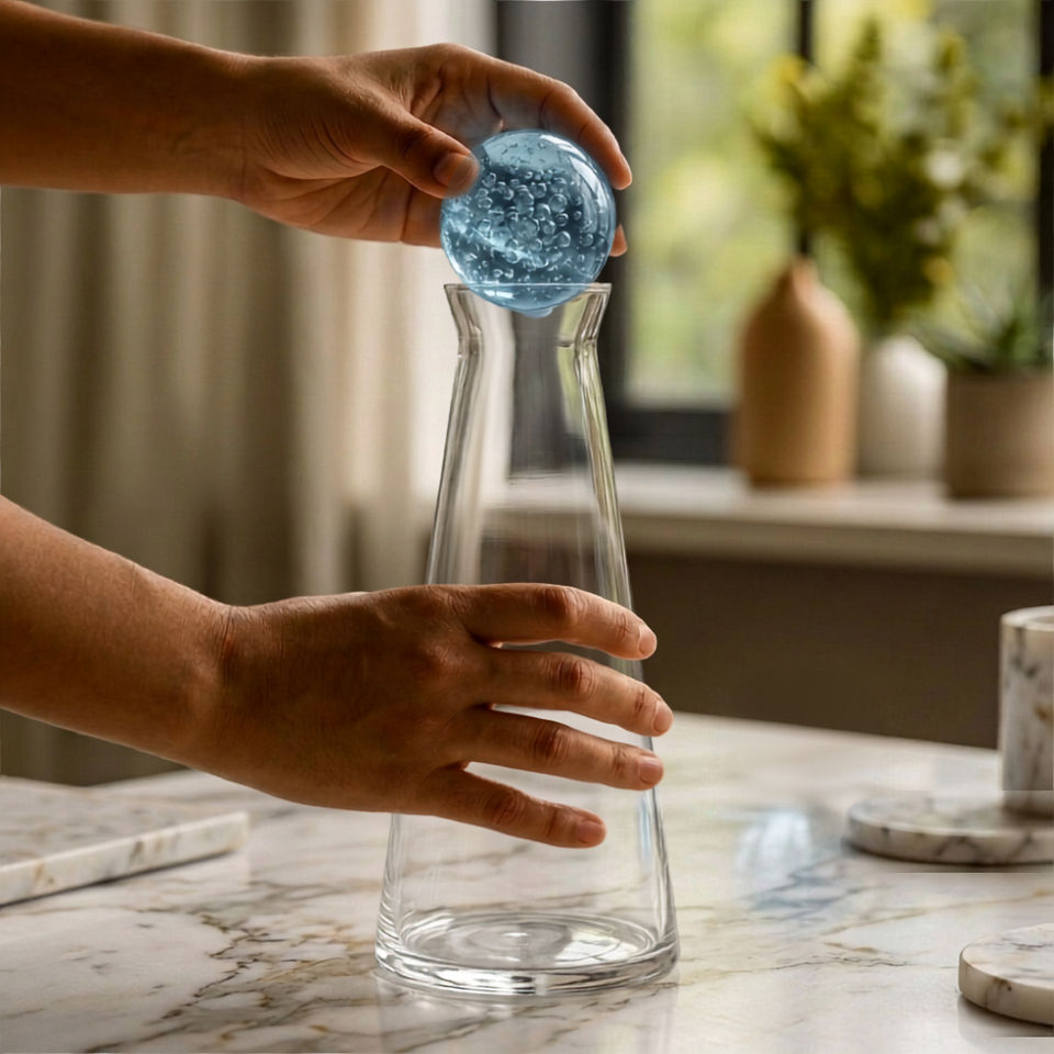 Garrafa Bubble Vidro Azul 1L Linha Sintonia