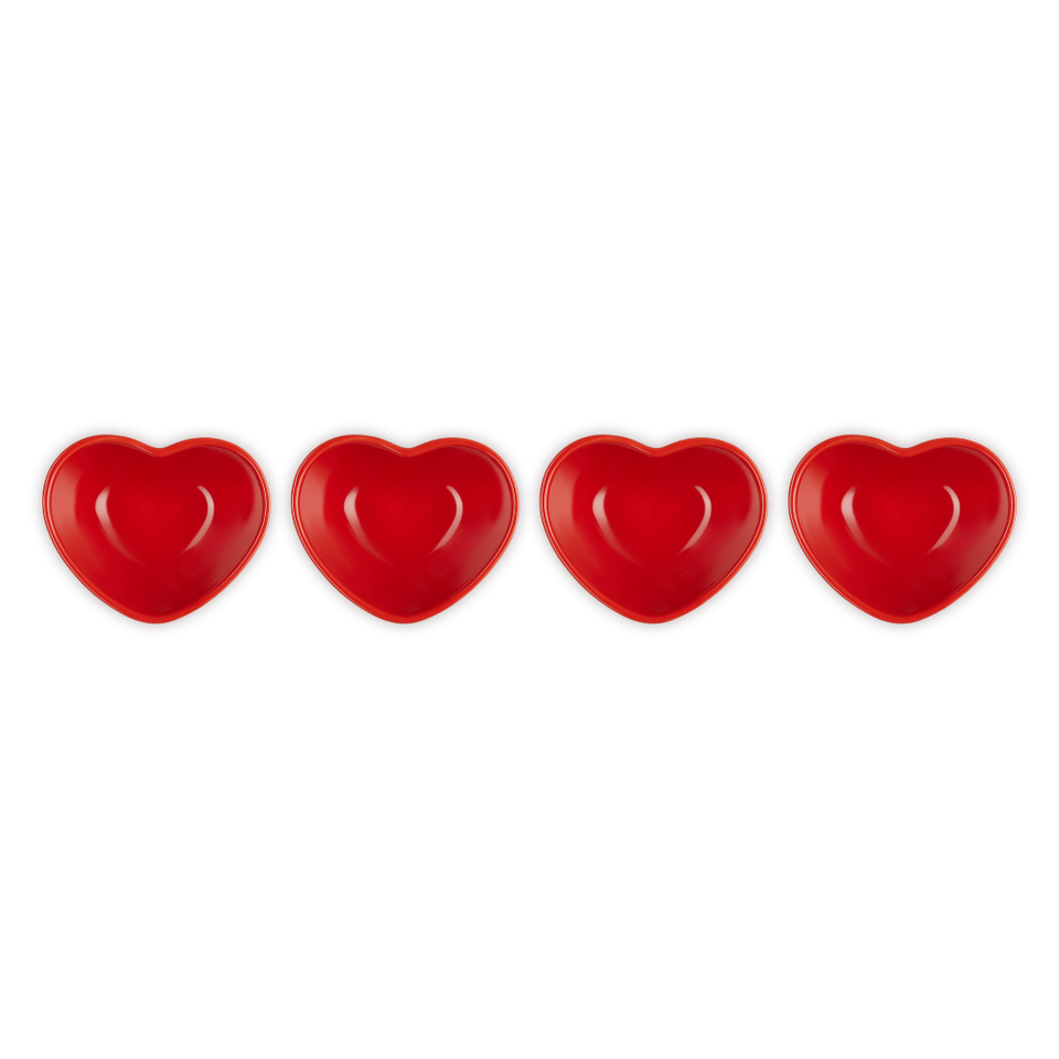 Kit com 4 Mini Bowls Coração Seoul  Vermelho