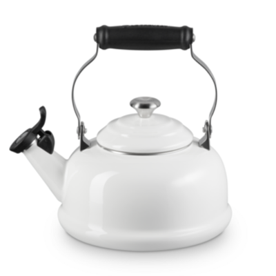 Chaleira Tradicional Com Apito 1,6L Branca Pegador Inox Le Creuset