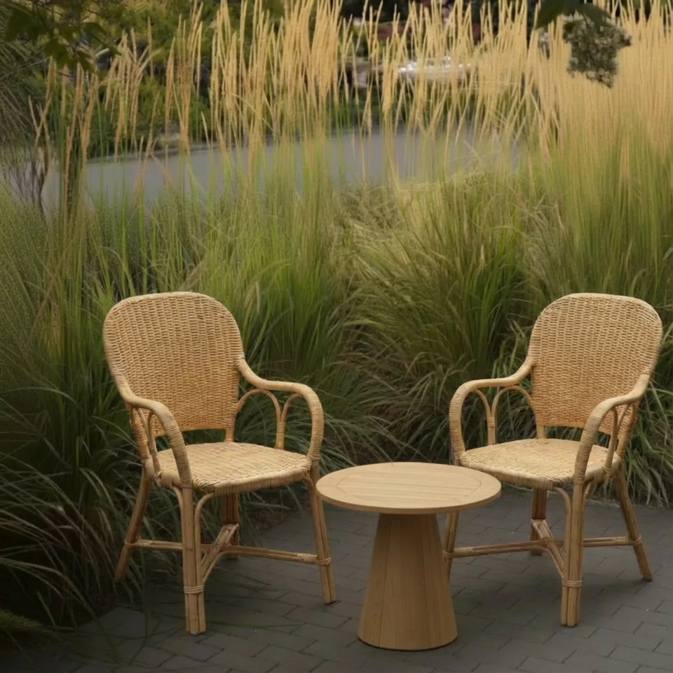 Cadeira Bistro Anyam Rattan Bahali 53x58x92cm