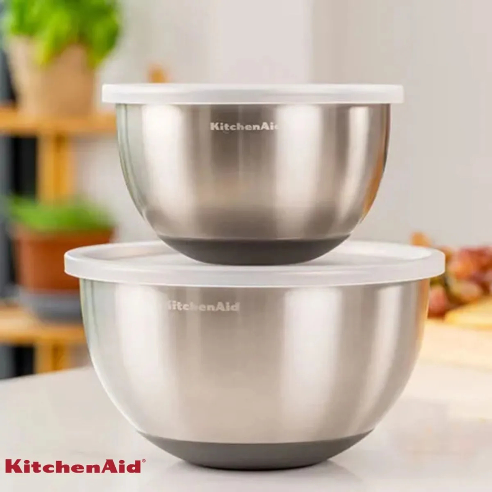 Conjunto 2 Tigelas Bowl em Inox Multiuso Cozinha KitchenAid