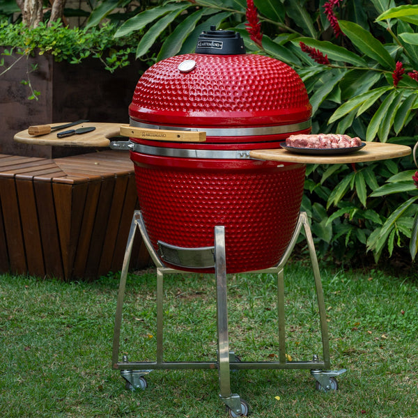 PRÉ-VENDA: Churrasqueira Kamado Vermelha Artemano Média 18 Polegadas