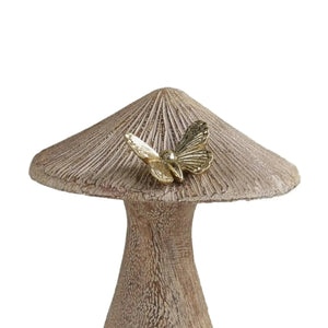 Adorno Cogumelo Poliresina Butterfly 14cm