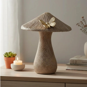 Adorno Cogumelo Poliresina Butterfly 14cm