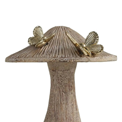Adorno Cogumelo Poliresina Butterfly 18cm