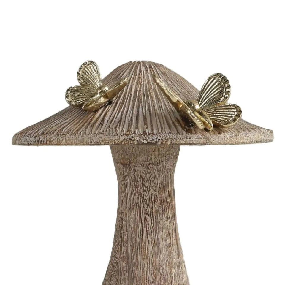 Adorno Cogumelo Poliresina Butterfly 18cm
