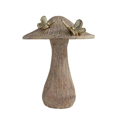 Adorno Cogumelo Poliresina Butterfly 18cm
