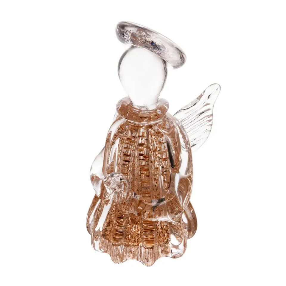 Adorno Decorativo Anjo Vidro Italy Dourado 7x7x15cm