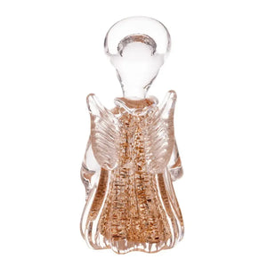 Adorno Decorativo Anjo Vidro Italy Dourado 7x7x15cm