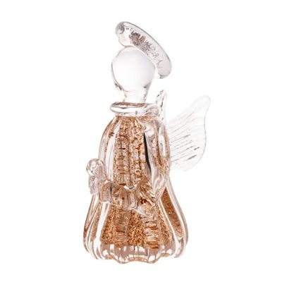 Adorno Decorativo Anjo Vidro Italy Dourado 7x7x15cm