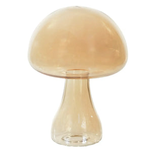 Adorno Decorativo Cogumelo Vidro Âmbar Luster 13x9cm Florarte