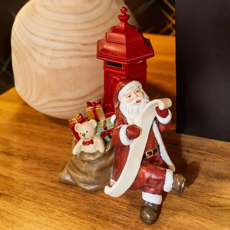 Adorno Decorativo Natal Papai Noel Presentes Resina Vermelho