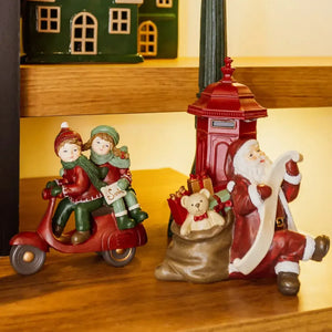 Adorno Decorativo Natal Papai Noel Presentes Resina Vermelho